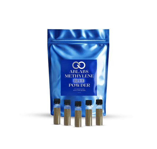 Ablabs Blu – Premium Methylene Blue Powder (5 x 1g Vials) – USP Pharmaceutical Grade