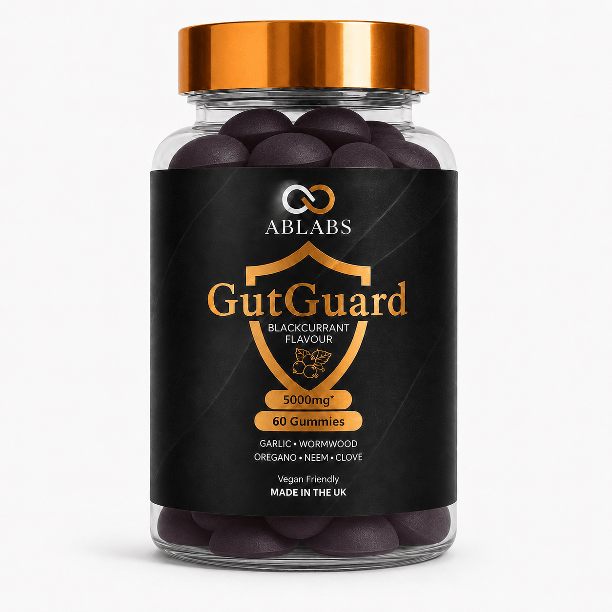 Ablabs GUTGUARD – Blackcurrant Flavour (60 Vegan Gummies) - Ablabs