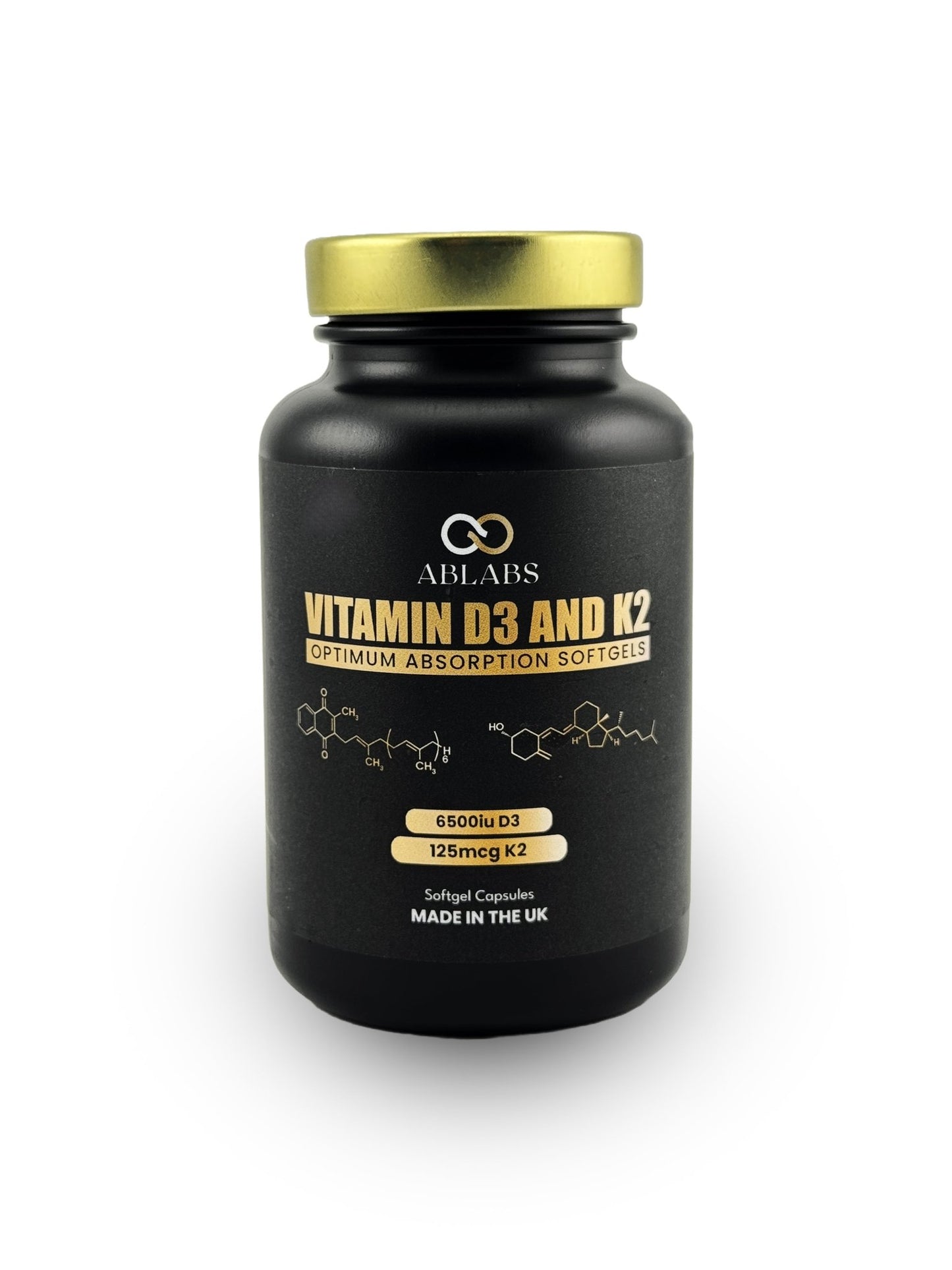 Ablabs Vitamin D3 6500 IU + K2 125 µg (MK - 7) — MCT Softgels (Meta) - Ablabs